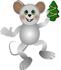 Mouse with Christmas Tree Cookie